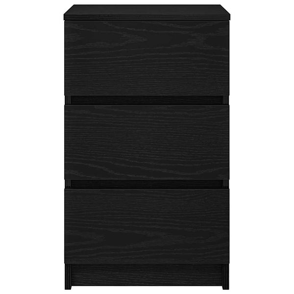 Nachtschränke Ginardo 39x35x65cm Schwarz (3 Schubladen 2er Set)