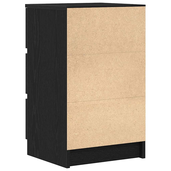 Nachtschränke Ginardo 39x35x65cm Schwarz (3 Schubladen 2er Set)