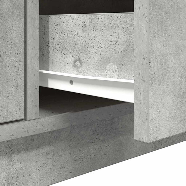 Betoninharmaa tv-taso led-valoilla Kiersten 100x41x50cm