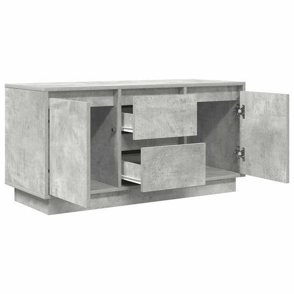 Betoninharmaa tv-taso led-valoilla Kiersten 100x41x50cm