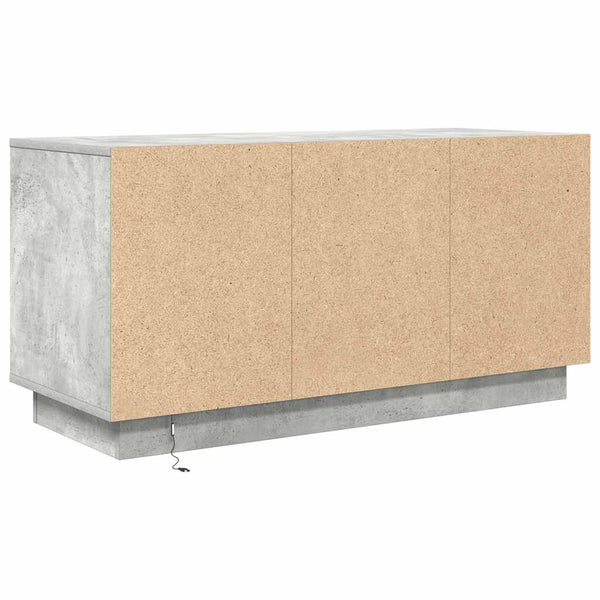 Betoninharmaa tv-taso led-valoilla Kiersten 100x41x50cm
