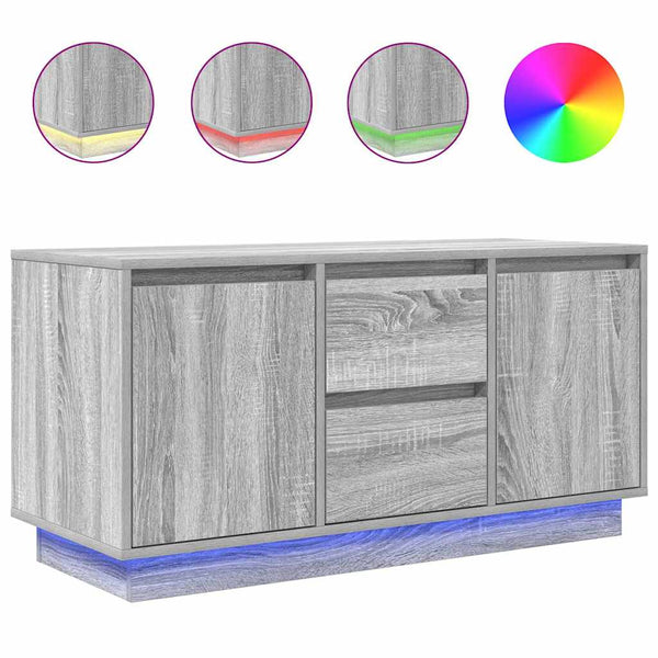 Graues TV-Möbel mit LED-Beleuchtung Kiersten 100x41x50cm (Sonoma)