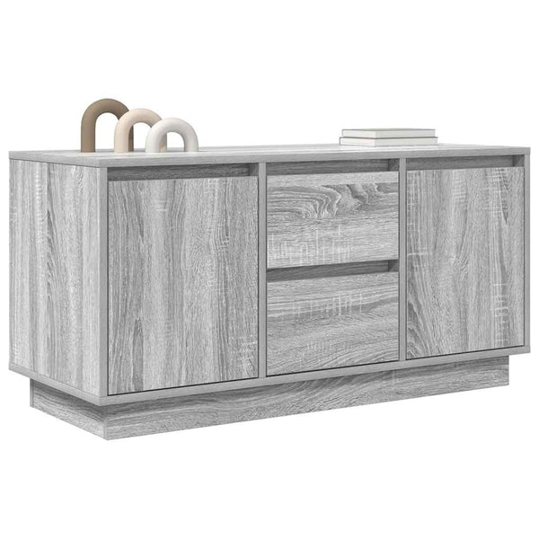 Graues TV-Möbel mit LED-Beleuchtung Kiersten 100x41x50cm (Sonoma)