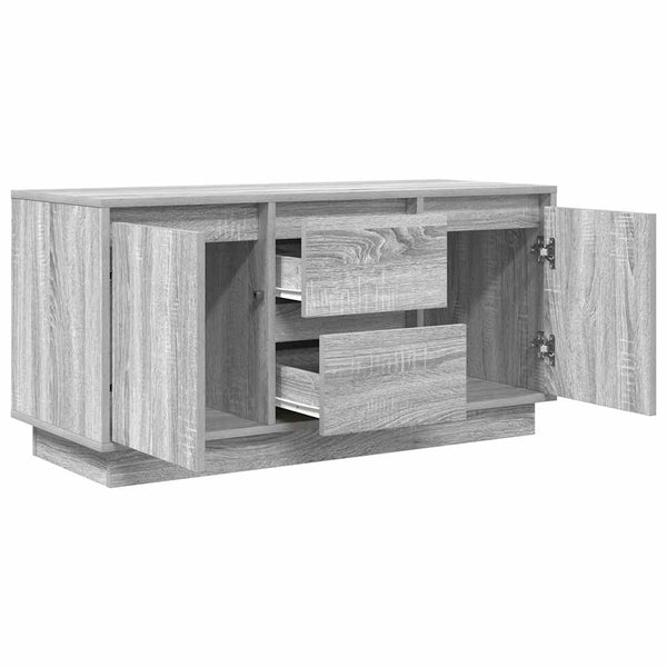 Graues TV-Möbel mit LED-Beleuchtung Kiersten 100x41x50cm (Sonoma)
