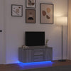 Graues TV-Möbel mit LED-Beleuchtung Kiersten 100x41x50cm (Sonoma)