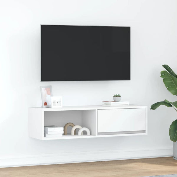 Weißer TV-Schrank Kolla 100x31x25,5cm (Holzwerkstoff)