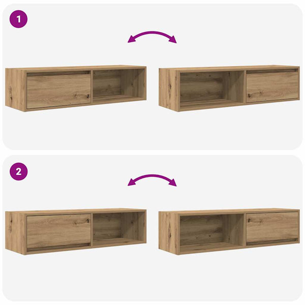 TV-Wandschränke Kolla 100x31x25,5cm (2 St. Holz)