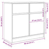 Graues Sideboard mit Schublade Minache 80x34x76cm (Holz)