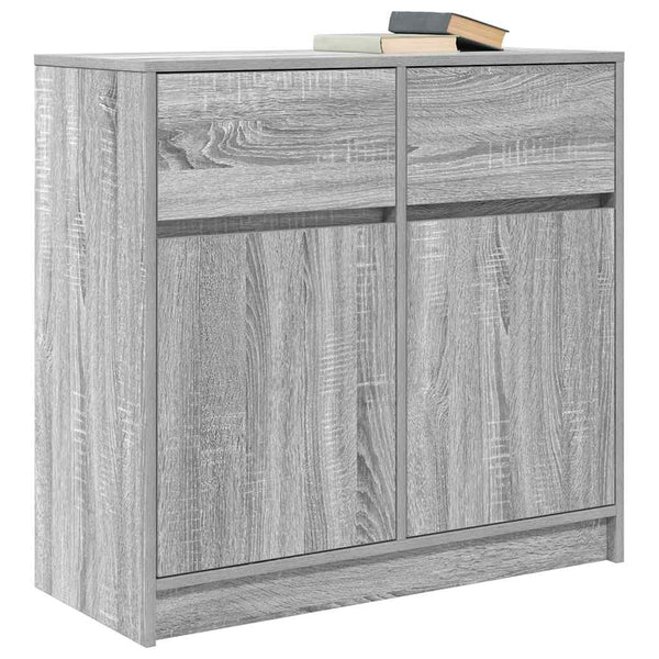Graues Sideboard mit Schublade Minache 80x34x76cm (Holz)