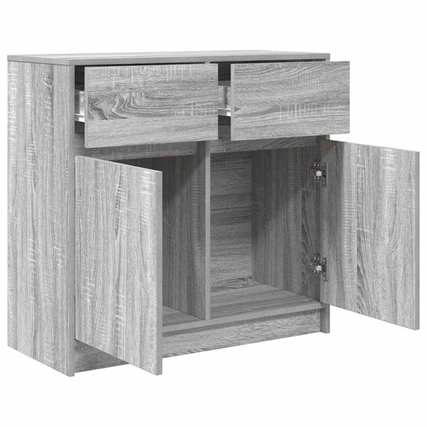 Graues Sideboard mit Schublade Minache 80x34x76cm (Holz)