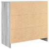 Graues Sideboard mit Schublade Minache 80x34x76cm (Holz)
