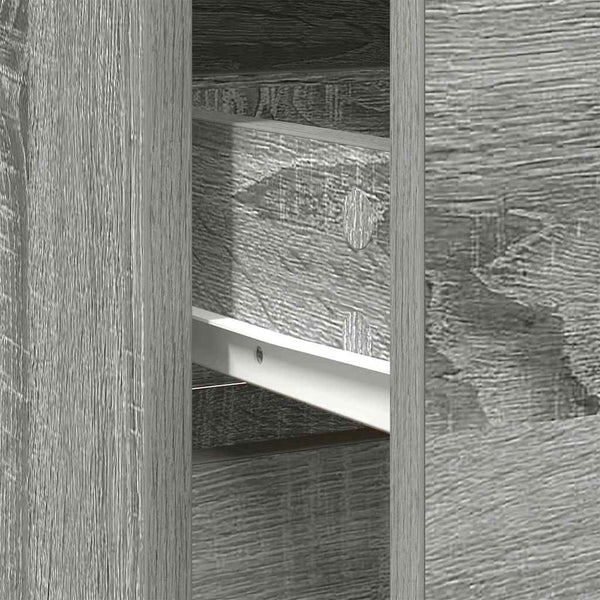 Graues Sideboard mit Schublade Minache 80x34x76cm (Holz)