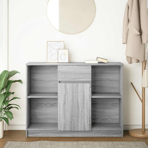 Graues Sideboard mit Schublade Sarandea 101x35x76cm (Holz)