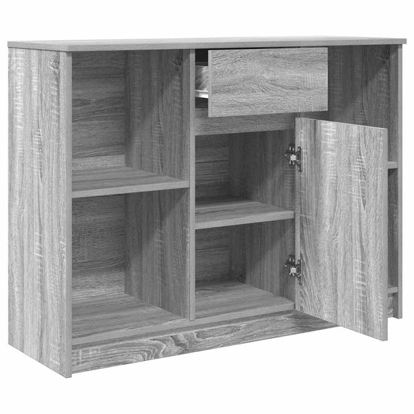 Graues Sideboard mit Schublade Sarandea 101x35x76cm (Holz)