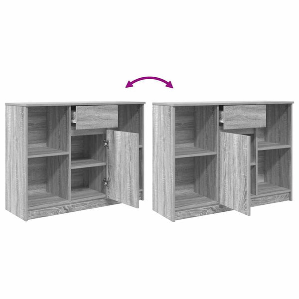 Graues Sideboard mit Schublade Sarandea 101x35x76cm (Holz)