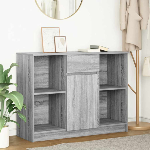 Graues Sideboard mit Schublade Sarandea 101x35x76cm (Holz)
