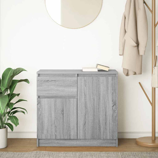 Graues Sideboard mit Schublade Acceleanu 71x35x65cm (Holz)
