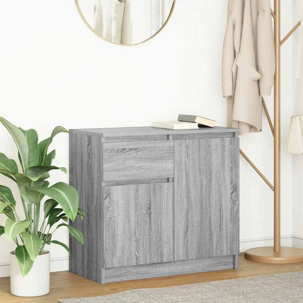 Graues Sideboard mit Schublade Acceleanu 71x35x65cm (Holz)