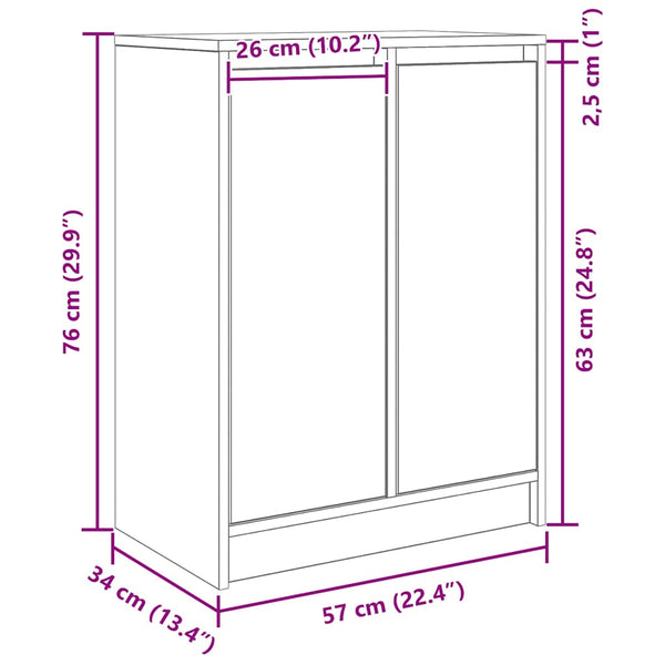 Betongraue Kommode Luize 57x34x76cm (Holz)