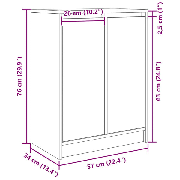 Vitrine Luize aus Räuchereiche 57x34x76cm (Holz)