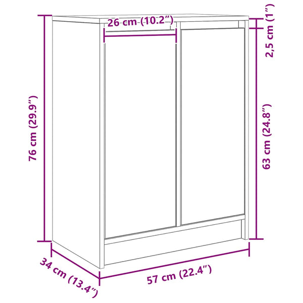 Graues Sideboard Luize 57x34x76cm (Holz)