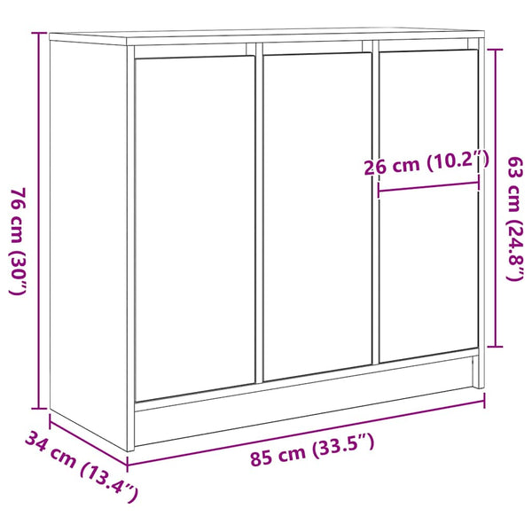 Betongraue Kommode Dura 85x34x76cm (Holz)