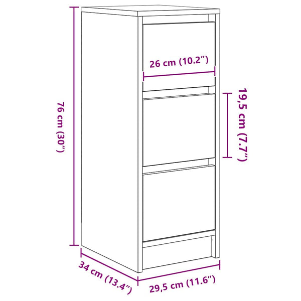 Harmaa senkki Hanzi 29,5x34x76cm (puinen)