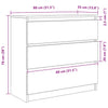 Kommode Stanut 80x35x76cm in Betonoptik (Holz)