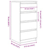 Weißes Sideboard Piscolt 37,5x35x76cm (Holz)