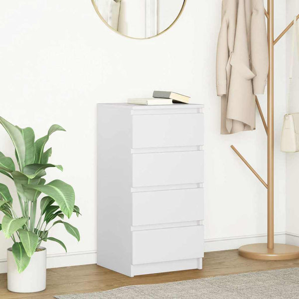 Weißes Sideboard Piscolt 37,5x35x76cm (Holz)