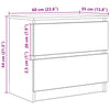 Musta tv-taso Dung 60x35x54cm (puinen)