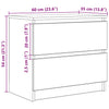 Graues TV-Möbel Dung 60x35x54cm (Holz)