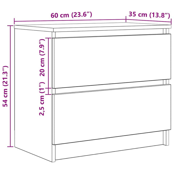 Graues TV-Möbel Dung 60x35x54cm (Holz)