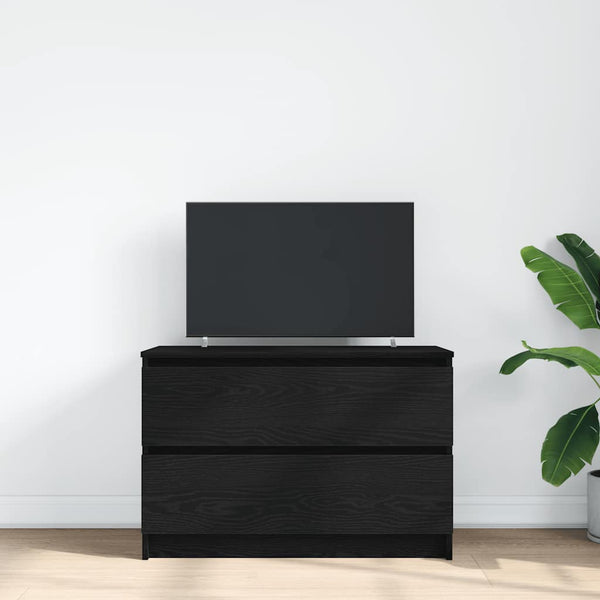 Schwarzer TV-Schrank Dung 80x35x54cm (Holz)