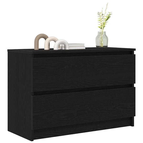 Schwarzer TV-Schrank Dung 80x35x54cm (Holz)