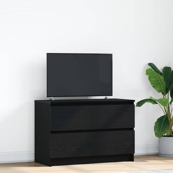 Schwarzer TV-Schrank Dung 80x35x54cm (Holz)