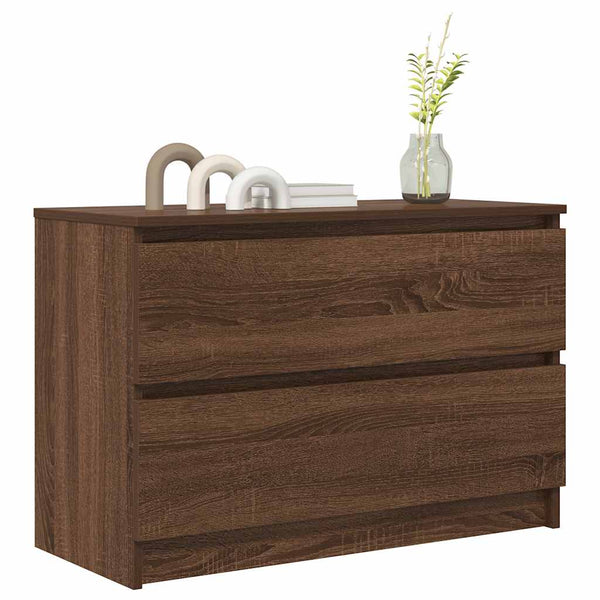 Brauner Eiche TV-Ständer Dung 80x35x54cm (Holz)