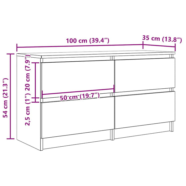 Schwarzes TV-Möbel Dung aus Holz 100x35x54cm