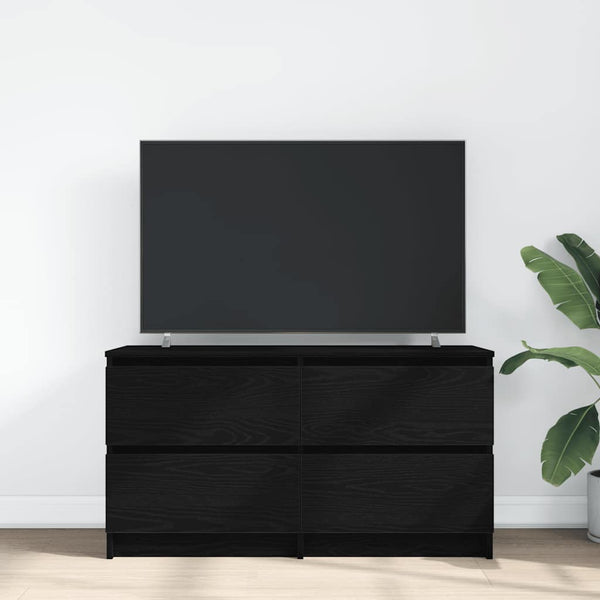 Schwarzes TV-Möbel Dung aus Holz 100x35x54cm