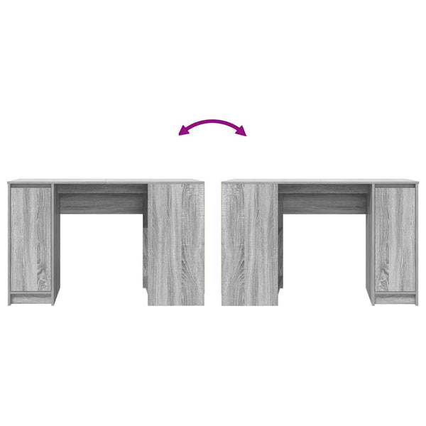 Grauer Schreibtisch Gustie 120x42x76cm (Holz)