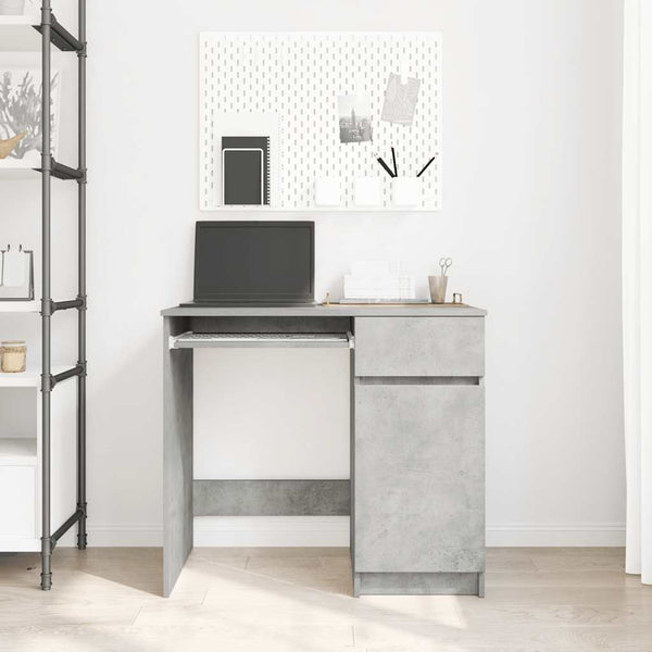 Betongrauer Schreibtisch Tirpu 86x49x76cm (Holz)