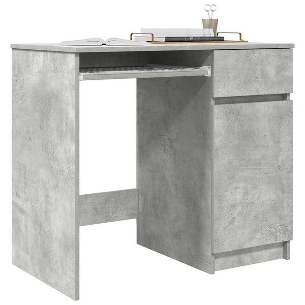 Betongrauer Schreibtisch Tirpu 86x49x76cm (Holz)