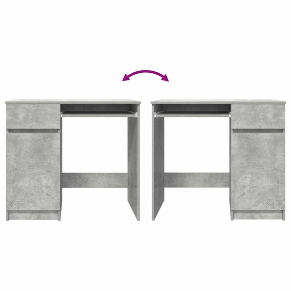 Betongrauer Schreibtisch Tirpu 86x49x76cm (Holz)