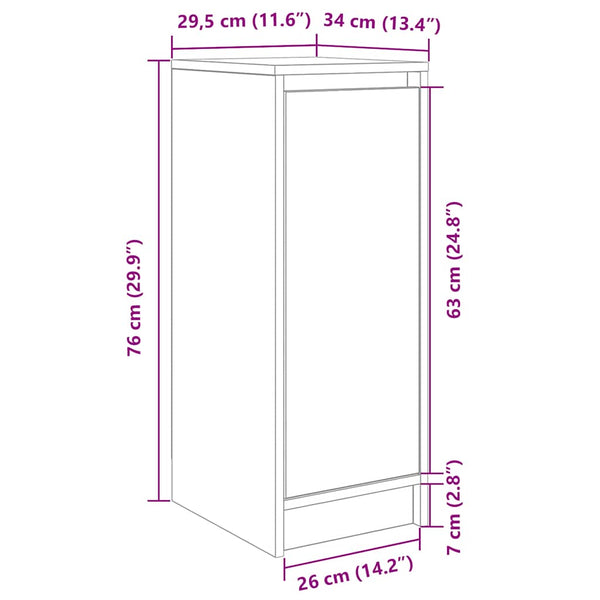 Grauer Schuhschrank Aladgeam 29,5x34x76cm (Holz)