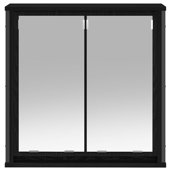 Waschtisch-Hängeschrank aus schwarzer Eiche mit Spiegel Lentica 60x21x60cm