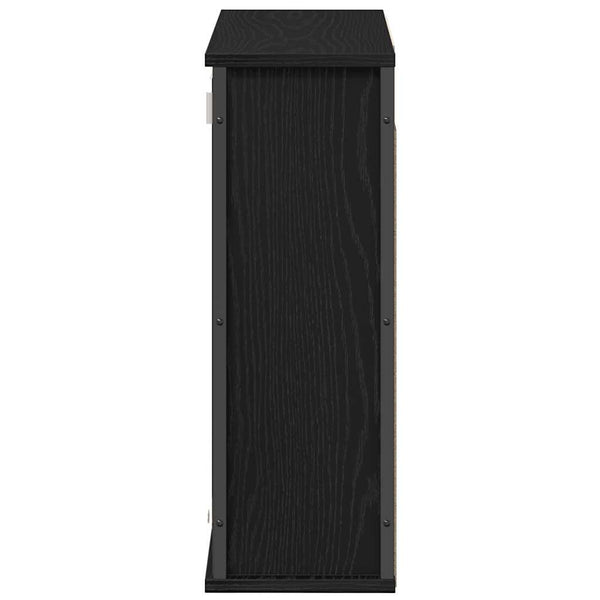Waschtisch-Hängeschrank aus schwarzer Eiche mit Spiegel Lentica 60x21x60cm