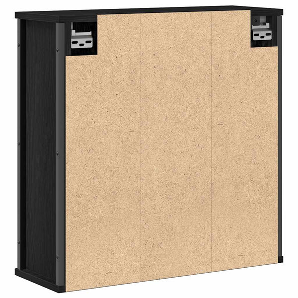 Waschtisch-Hängeschrank aus schwarzer Eiche mit Spiegel Lentica 60x21x60cm