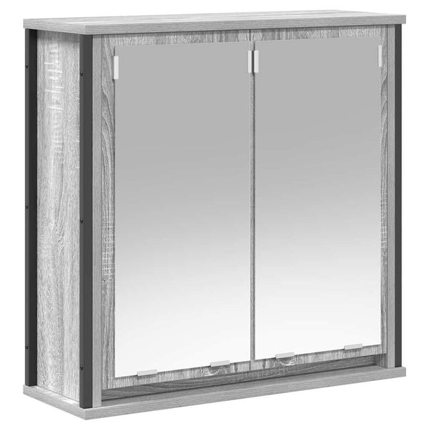 Spiegelgrauer Bad-Wandschrank Rodolfo 60x21x60cm (Sonoma)