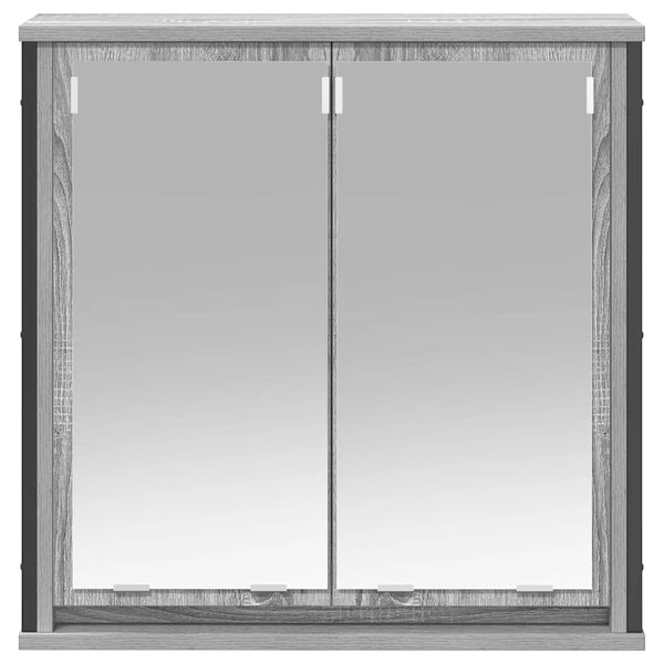 Spiegelgrauer Bad-Wandschrank Rodolfo 60x21x60cm (Sonoma)