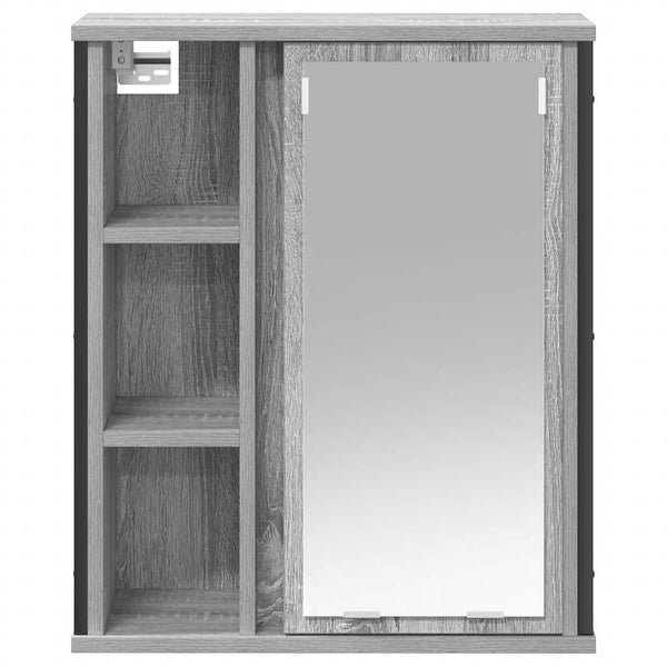 Spiegelgrauer Badezimmer-Wandschrank Monori 50x21x60cm (Sonoma)